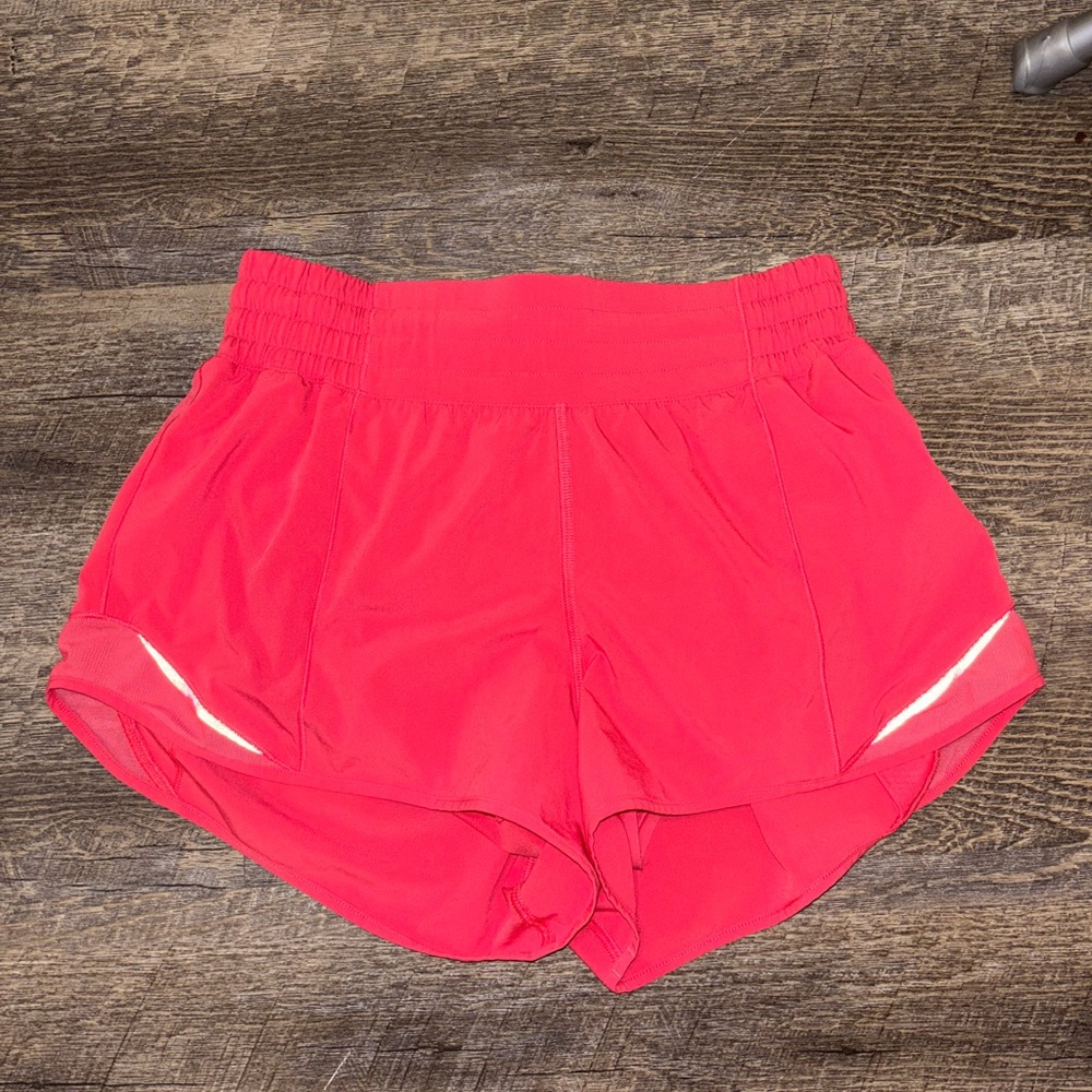 Lululemon Athletica Bright Pink Athletic High Rise Shorts